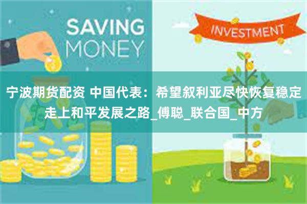 宁波期货配资 中国代表：希望叙利亚尽快恢复稳定走上和平发展之路_傅聪_联合国_中方
