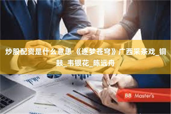 炒股配资是什么意思 《逐梦苍穹》广西采茶戏_铜鼓_韦银花_陈远舟