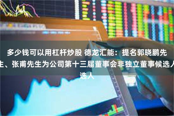 多少钱可以用杠杆炒股 德龙汇能：提名郭晓鹏先生、张甫先生为公司第十三届董事会非独立董事候选人