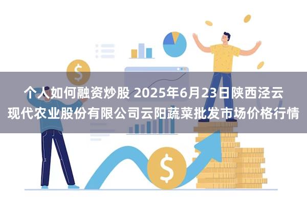 个人如何融资炒股 2025年6月23日陕西泾云现代农业股份有限公司云阳蔬菜批发市场价格行情