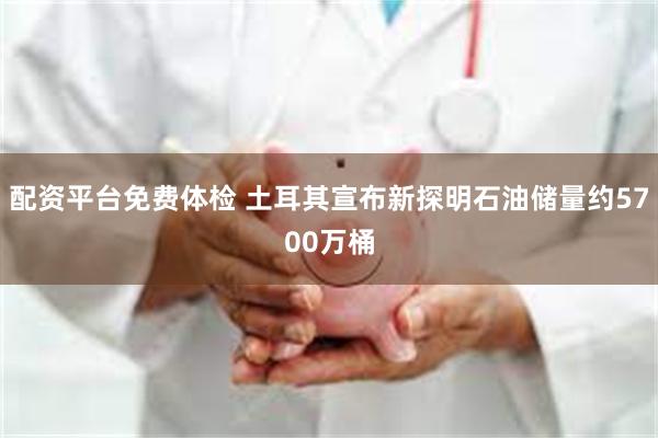 配资平台免费体检 土耳其宣布新探明石油储量约5700万桶