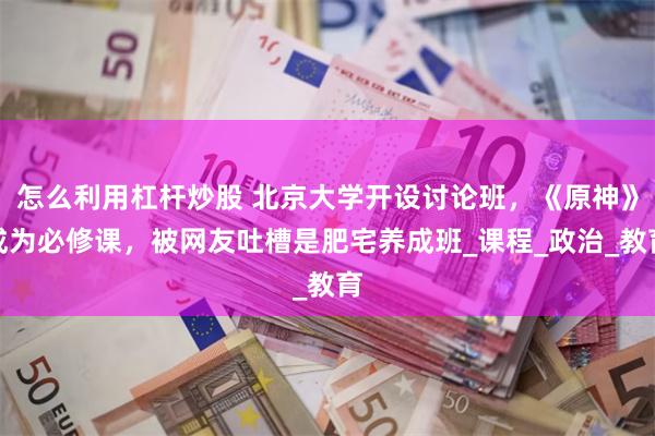 怎么利用杠杆炒股 北京大学开设讨论班，《原神》成为必修课，被网友吐槽是肥宅养成班_课程_政治_教育